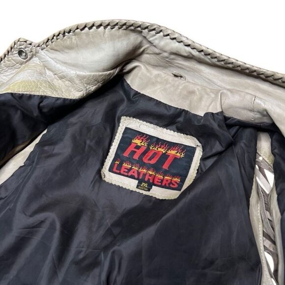 Vintage Hot Leathers Fringe Native American Beaded Biker Vest Women’s XXL - Picture 7 of 8